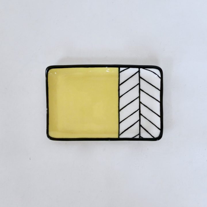 Sous-tasse jaune chevron