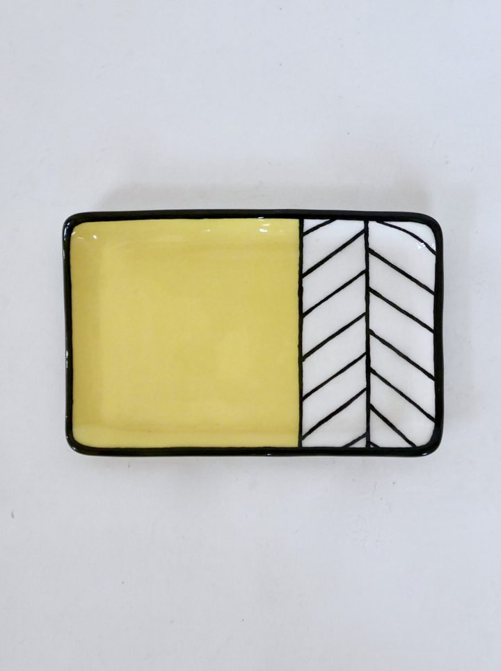 Sous-tasse jaune chevron